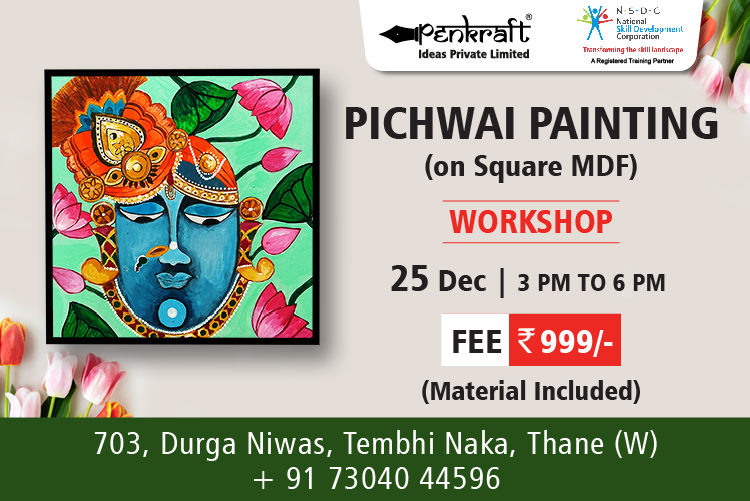 Penkraft Pichwai Painting on Square MDF Workshop